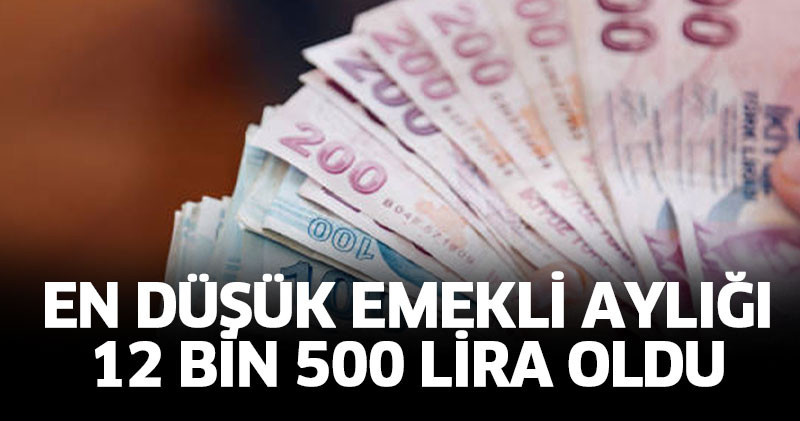 En düşük emekli aylığı 12 bin 500 lira oldu